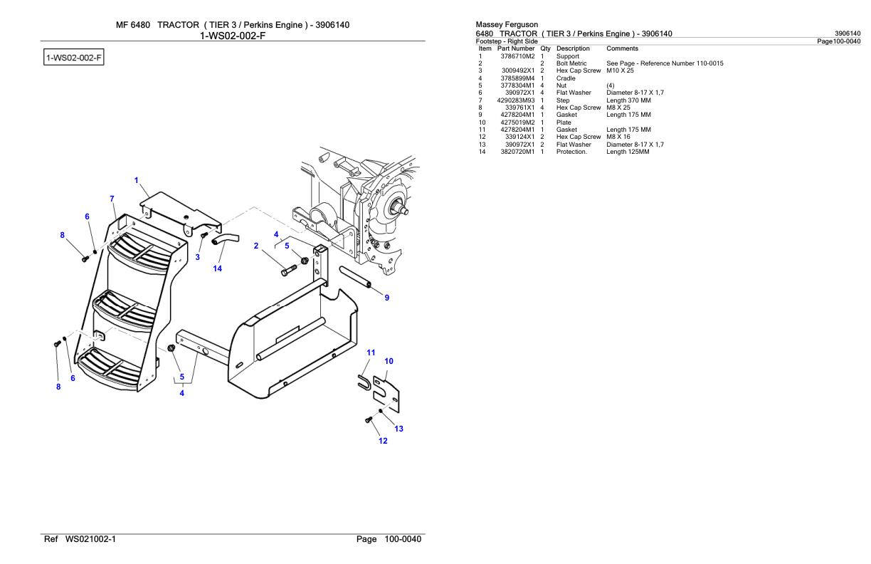 Massey Ferguson 6480 Tractor Parts Catalog 3906140 1