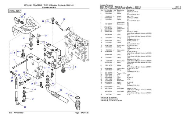 Massey Ferguson 6480 Tractor Parts Catalog 3906140 2