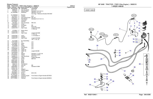 Massey Ferguson 6480 Tractor Parts Catalog 3906310 1