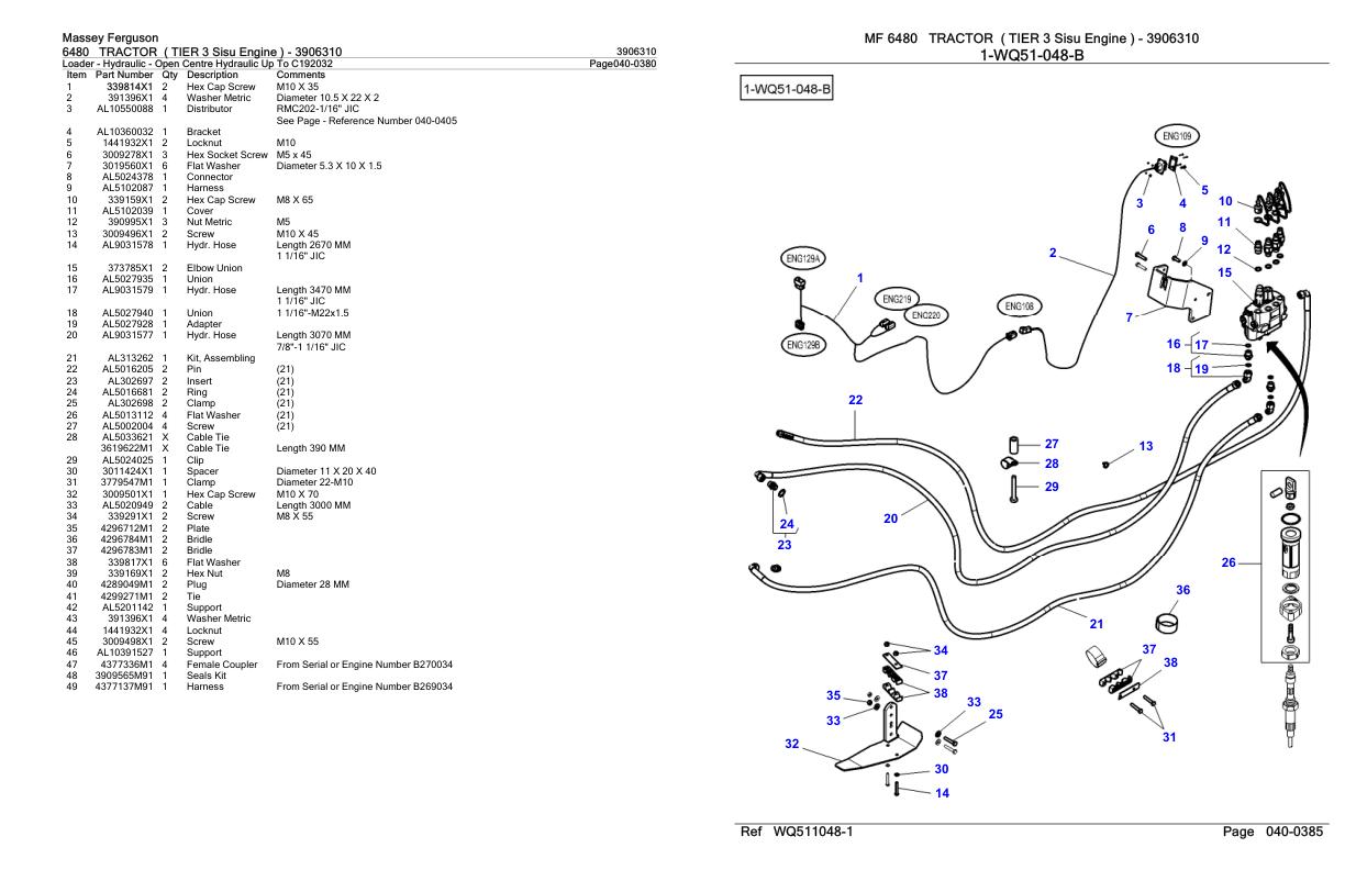 Massey Ferguson 6480 Tractor Parts Catalog 3906310 1