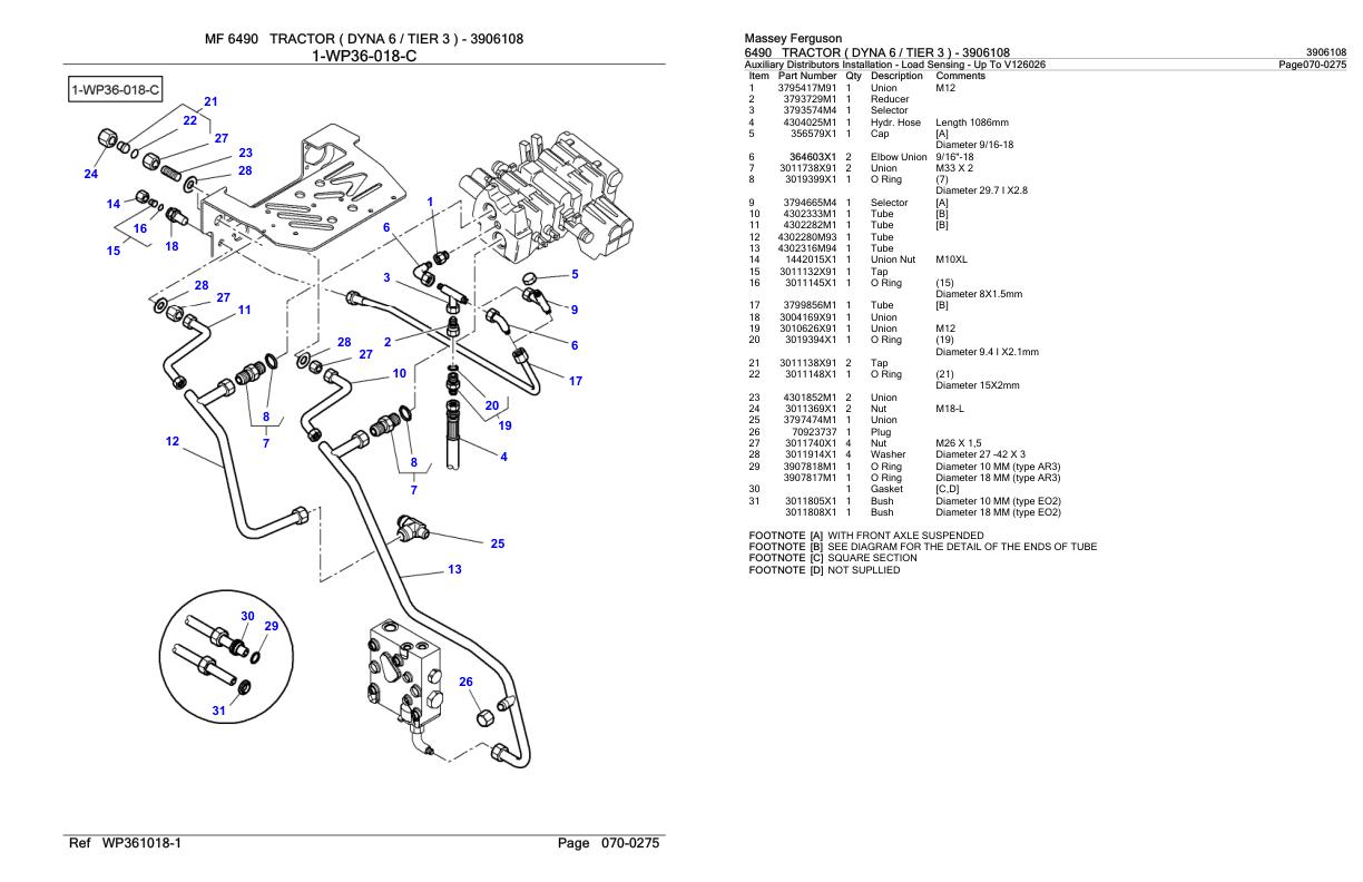Massey Ferguson 6490 Tractor Parts Catalog 3906108 1