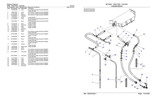 Massey Ferguson 6495 Tractor Parts Catalog 1637444 1