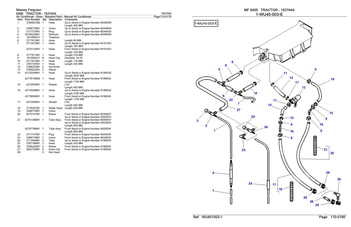 Massey Ferguson 6495 Tractor Parts Catalog 1637444 1