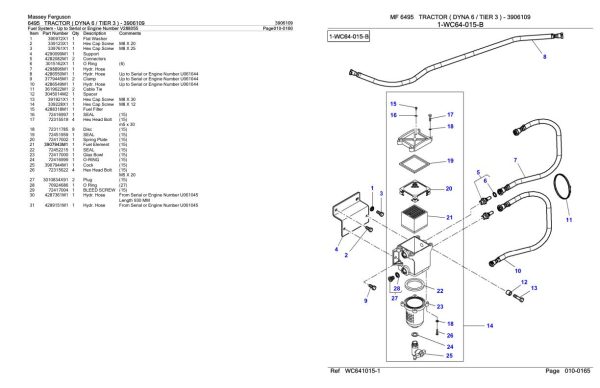 Massey Ferguson 6495 Tractor Parts Catalog 3906109 1