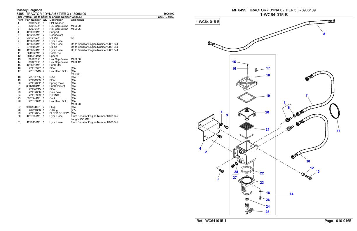 Massey Ferguson 6495 Tractor Parts Catalog 3906109 1