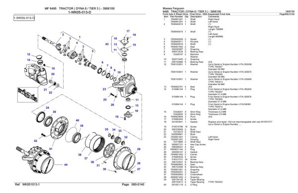 Massey Ferguson 6495 Tractor Parts Catalog 3906109 2