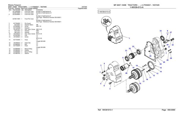 Massey Ferguson 6497 6499 Tractor Parts Catalog 1637445 2