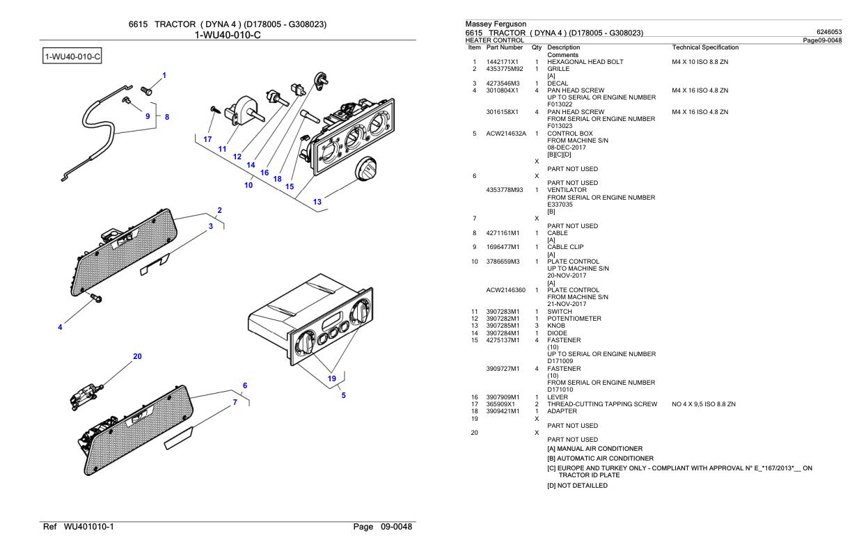 Massey Ferguson 6615 Tractor Parts Catalog 6246053 1