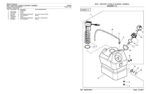 Massey Ferguson 6615 Tractor Parts Catalog 6246056 2