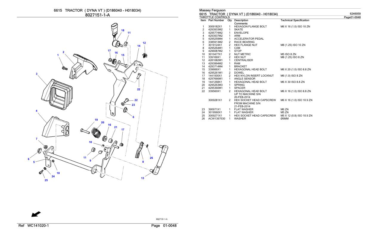 Massey Ferguson 6615 Tractor Parts Catalog 6246059 1