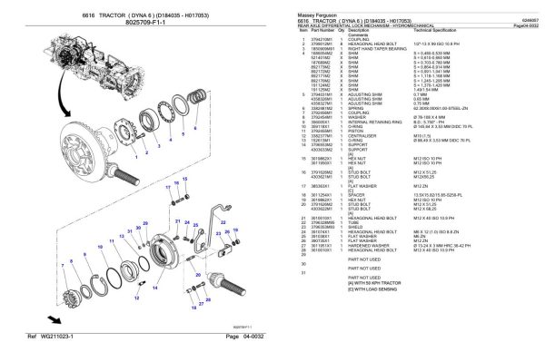 Massey Ferguson 6616 Tractor Parts Catalog 6246057 2