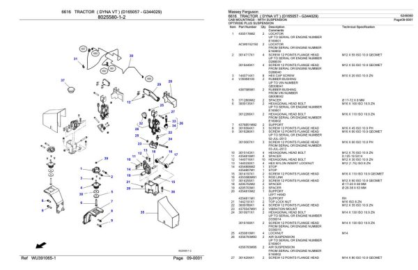 Massey Ferguson 6616 Tractor Parts Catalog 6246060 1