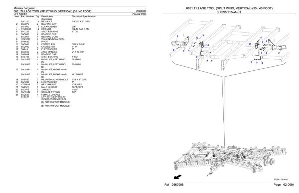 Massey Ferguson 6631 Tillage Tool Parts Catalog 79036605 2