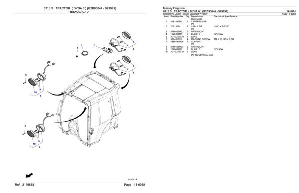 Massey Ferguson 6713 S Tractor Parts Catalog 6246254 1