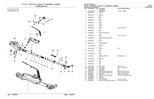Massey Ferguson 6713 S Tractor Parts Catalog 6246259 2