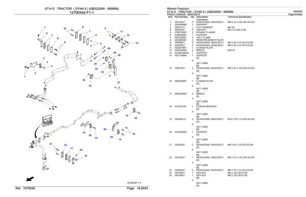 Massey Ferguson 6714 S Tractor Parts Catalog 6246255 2