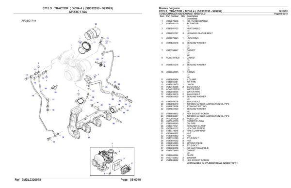 Massey Ferguson 6715 S Tractor Parts Catalog 6246253 1