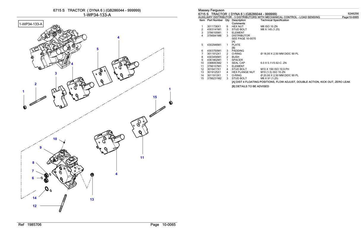 Massey Ferguson 6715 S Tractor Parts Catalog 6246256 1