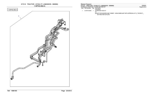 Massey Ferguson 6715 S Tractor Parts Catalog 6246261 2