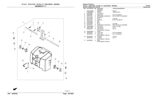 Massey Ferguson 6716 S Tractor Parts Catalog 6246262 2