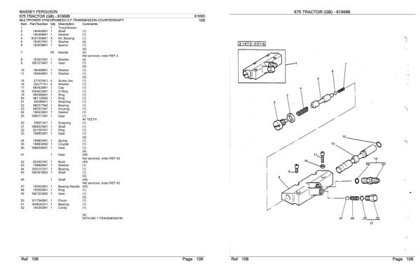 Massey Ferguson 675 Tractor Parts Catalog 819686 1