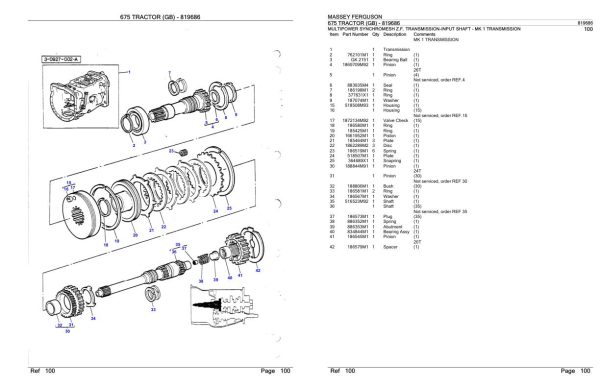 Massey Ferguson 675 Tractor Parts Catalog 819686 2