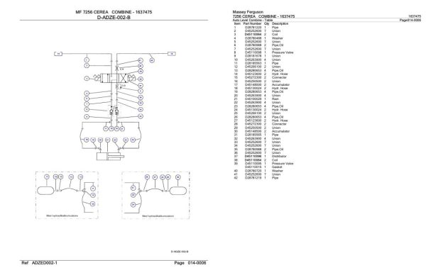 Massey Ferguson 7256 CEREA Combine Parts Catalog 1637475 2