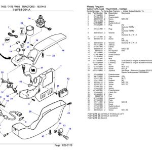 Massey Ferguson 7465 7475 7480 Tractor Parts Catalog 1637443 1