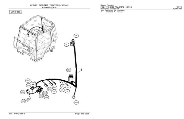 Massey Ferguson 7465 7475 7480 Tractor Parts Catalog 1637443 2