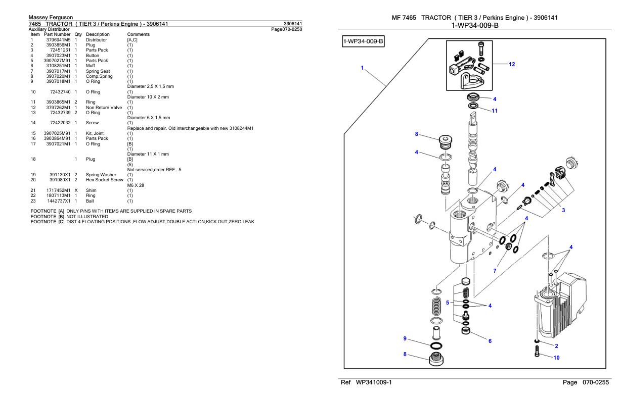 Massey Ferguson 7465 Tractor Parts Catalog 3906141 1