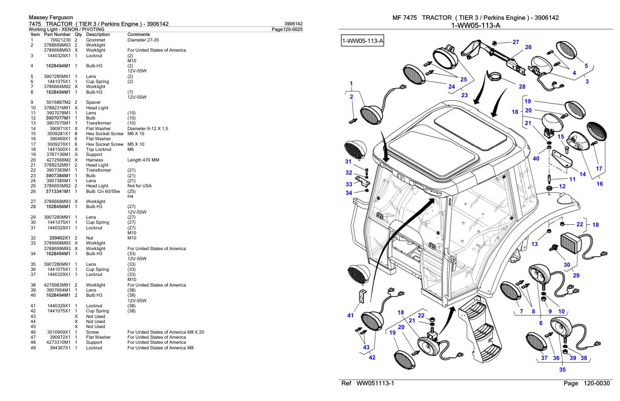Massey Ferguson 7475 Tractor Parts Catalog 3906142 1