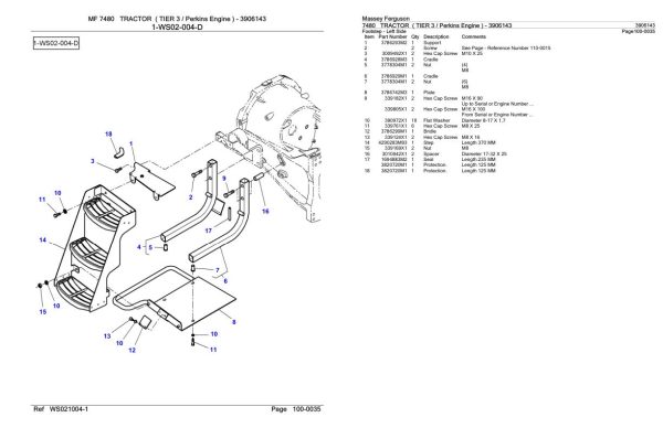 Massey Ferguson 7480 Tractor Parts Catalog 3906143 1