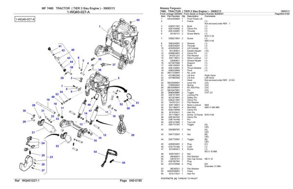 Massey Ferguson 7480 Tractor Parts Catalog 3906313 1