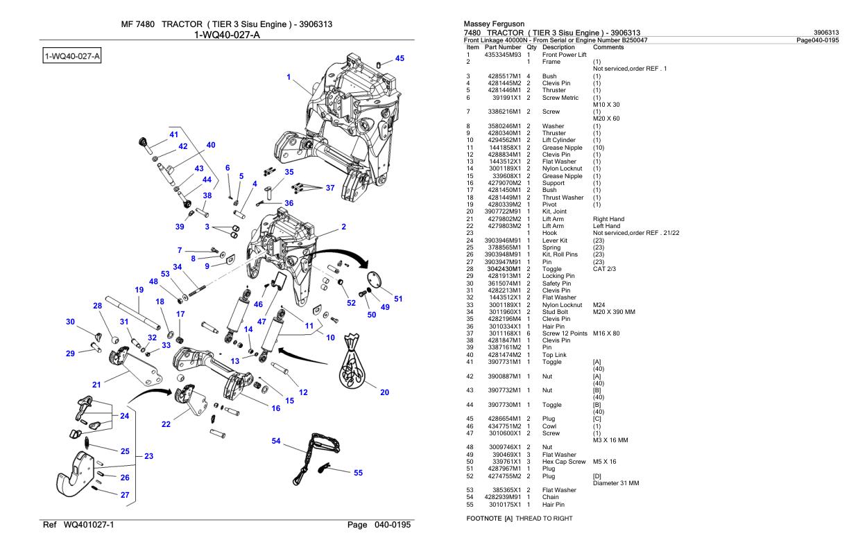 Massey Ferguson 7480 Tractor Parts Catalog 3906313 1