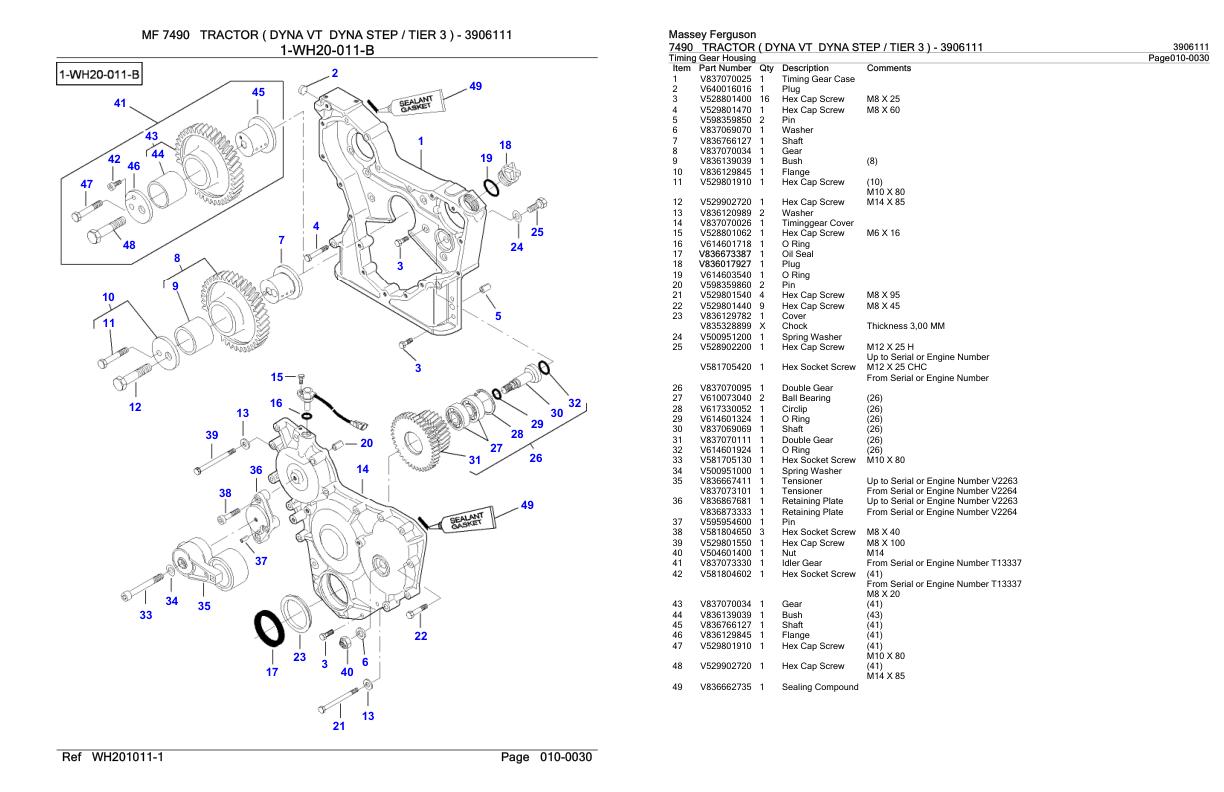 Massey Ferguson 7490 Tractor Parts Catalog 3906111 1