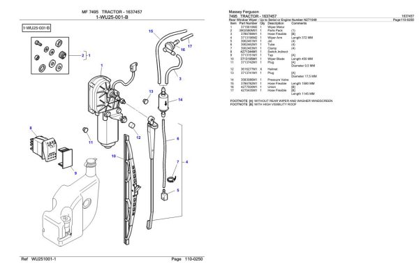 Massey Ferguson 7495 Tractor Parts Catalog 1637457 1