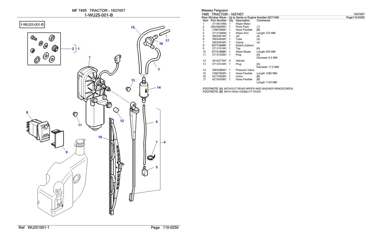 Massey Ferguson 7495 Tractor Parts Catalog 1637457 1