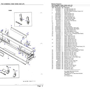 Massey Ferguson 750 Combine Parts Catalog 651435 1