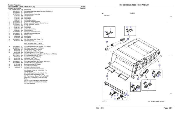 Massey Ferguson 750 Combine Parts Catalog 651435 2
