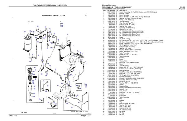 Massey Ferguson 760 Combine Parts Catalog 651429 1