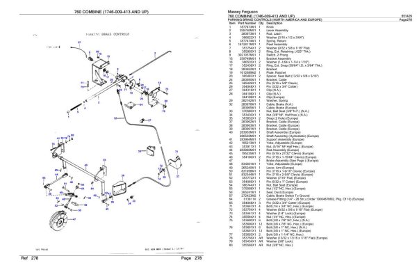 Massey Ferguson 760 Combine Parts Catalog 651429 2