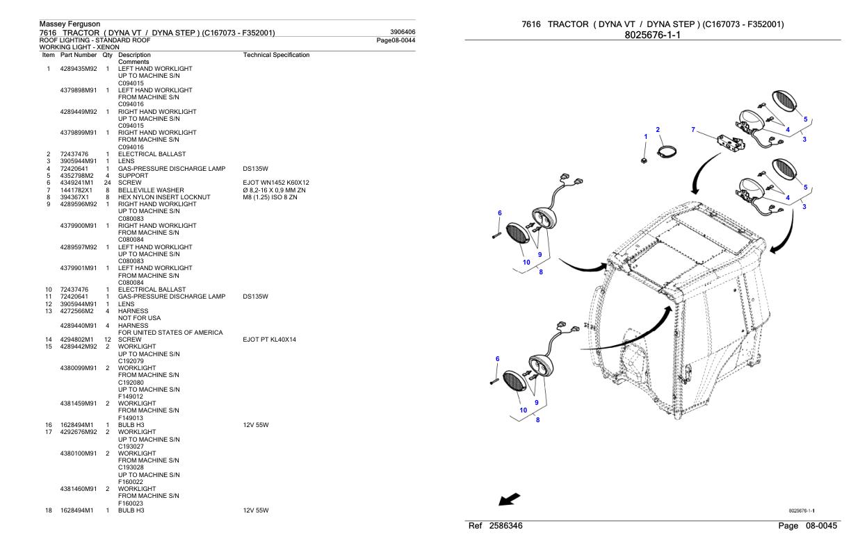 Massey Ferguson 7616 Tractor Parts Catalog 3906406 1