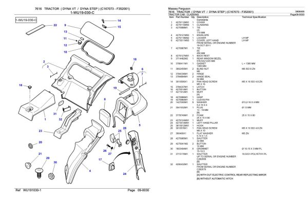Massey Ferguson 7616 Tractor Parts Catalog 3906406 2