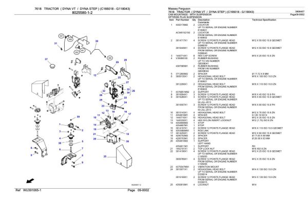 Massey Ferguson 7618 Tractor Parts Catalog 3906407 2