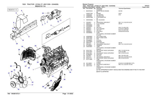 Massey Ferguson 7620 Tractor Parts Catalog 3906353 1