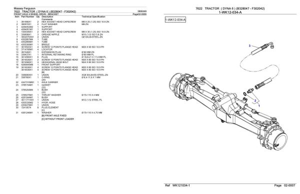 Massey Ferguson 7622 Tractor Parts Catalog 3906349 1