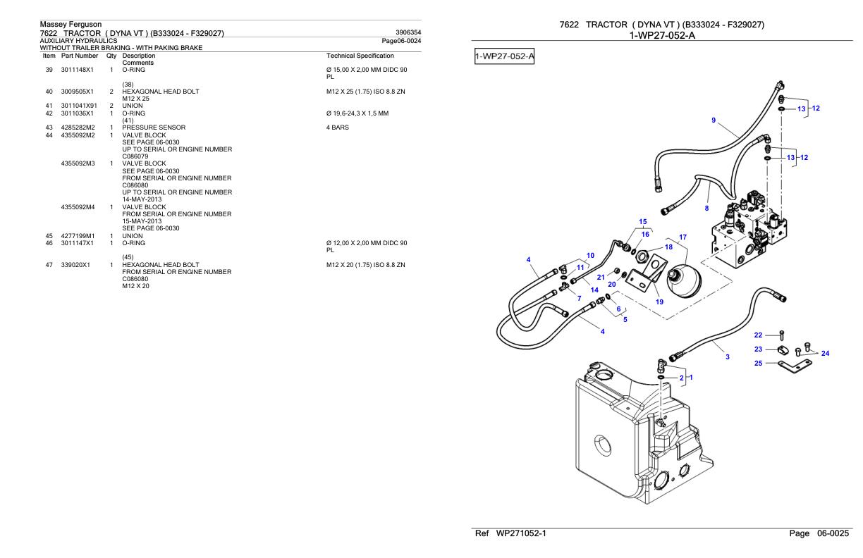 Massey Ferguson 7622 Tractor Parts Catalog 3906354 1
