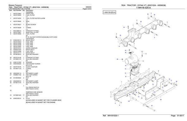 Massey Ferguson 7624 Tractor Parts Catalog 3906355 1