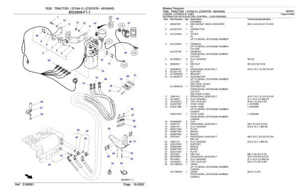 Massey Ferguson 7626 Tractor Parts Catalog 3906351 1