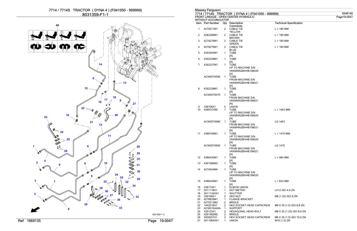 Massey Ferguson 7714 7714S Tractor Parts Catalog 6246149 1